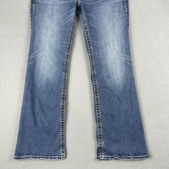 Ariat REAL Jeans Womens 33R Blue Mid Rise Bootcut Denim Western Stitching - Picture 2 of 9